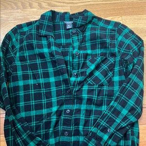 Green and Black Plaid Men's Shirt